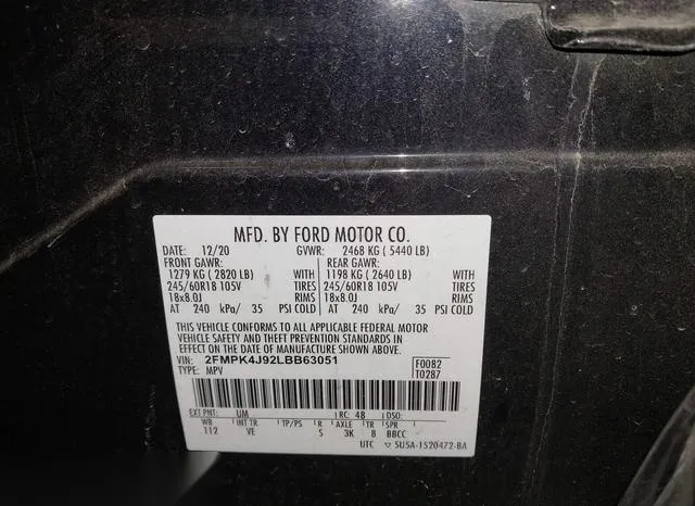 2FMPK4J92LBB63051 2020 2020 Ford Edge- Sel 9