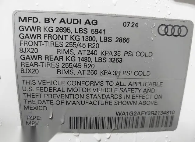 WA1G2AFY2R2134810 2024 2024 Audi Q5- Premium 55 Tfsi E S Li 9