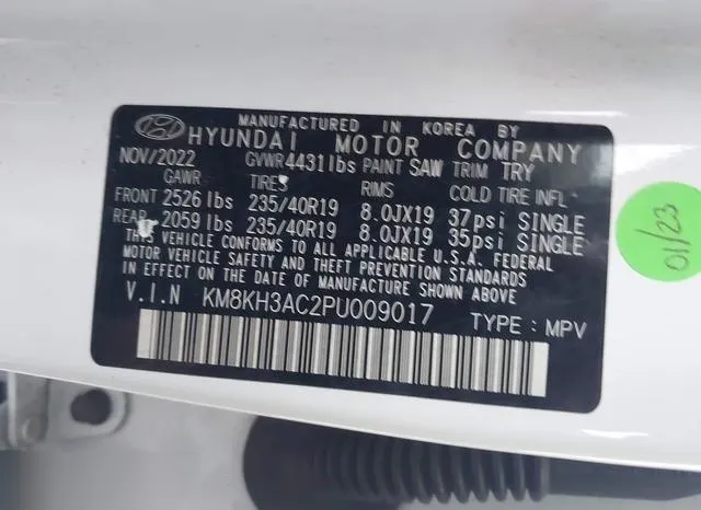 KM8KH3AC2PU009017 2023 2023 Hyundai Kona N 9