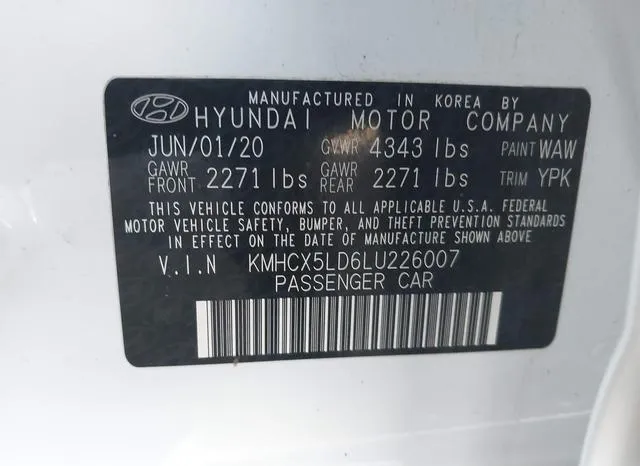 KMHCX5LD6LU226007 2020 2020 Hyundai Ioniq- Plug-In Hybrid L 9