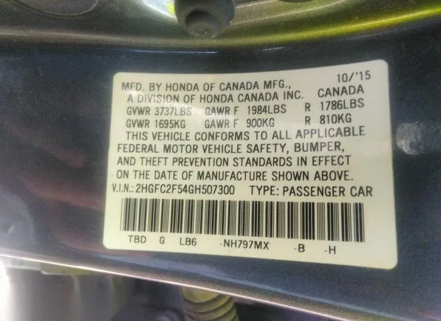 2HGFC2F54GH507300 2016 2016 Honda Civic- LX 9