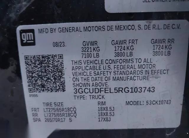 3GCUDFEL5RG103743 2024 2024 Chevrolet Silverado 1500- 4Wd 9