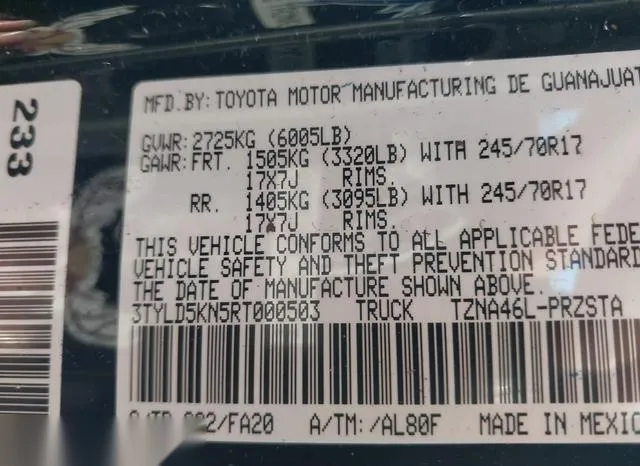 3TYLD5KN5RT000503 2024 2024 Toyota Tacoma- SR 9