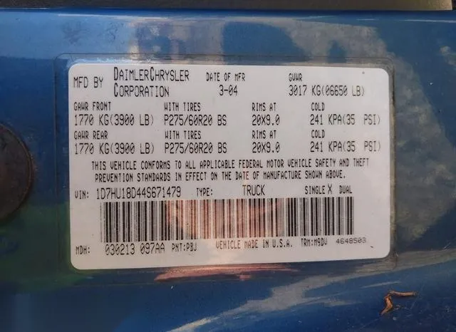 1D7HU18D44S671479 2004 2004 Dodge RAM 1500- Slt/Laramie 9