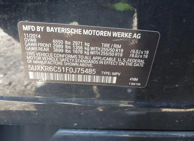 5UXKR6C51F0J75485 2015 2015 BMW X5- Xdrive50I 9