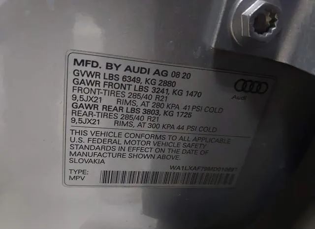 WA1LXAF79MD010697 2021 2021 Audi Q7- Premium Plus 55 Tfsi Q 9