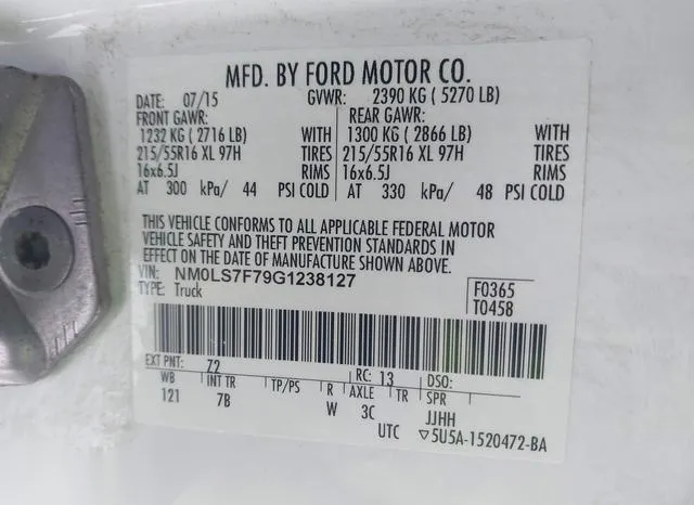 NM0LS7F79G1238127 2016 2016 Ford Transit- Connect Xlt 9