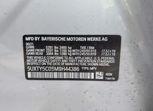 5UXTY5C05M9H44386 2021 2021 BMW X3- Xdrive30I 9