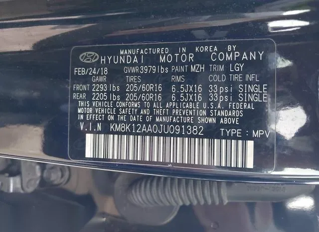 KM8K12AA0JU091382 2018 2018 Hyundai Kona- SE 9