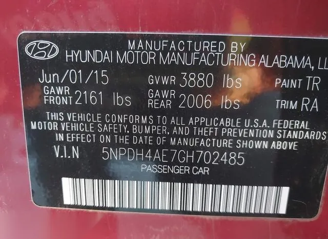 5NPDH4AE7GH702485 2016 2016 Hyundai Elantra- SE 9