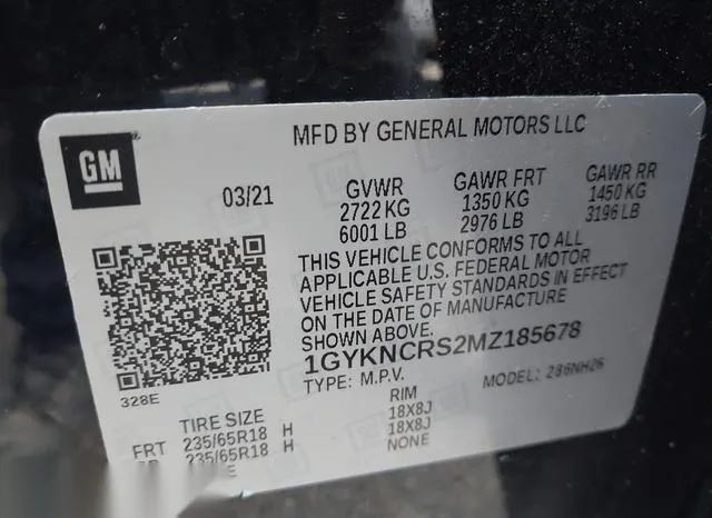 1GYKNCRS2MZ185678 2021 2021 Cadillac XT5- Fwd Premium Luxury 9