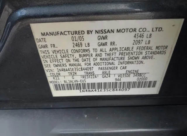 1N4BA41E35C844097 2005 2005 Nissan Maxima- 3-5 SE 9