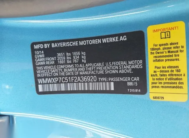 WMWXP7C51F2A36920 2015 2015 Mini Hardtop- Cooper S 9