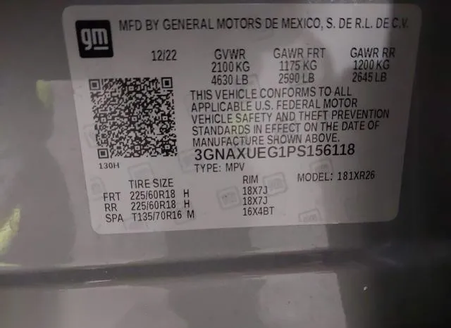 3GNAXUEG1PS156118 2023 2023 Chevrolet Equinox- Awd Lt 9