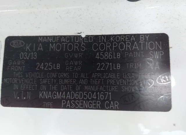 KNAGM4AD6D5041671 2013 2013 KIA Optima- Hybrid LX 9