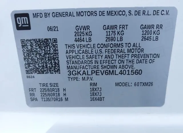 3GKALPEV6ML401560 2021 2021 GMC Terrain- Fwd Slt 9