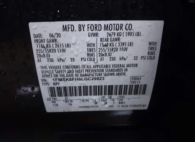 1FMSK8FH6LGC29823 2020 2020 Ford Explorer- Limited 9