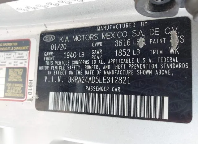 3KPA24AD5LE312821 2020 2020 KIA Rio- S 9