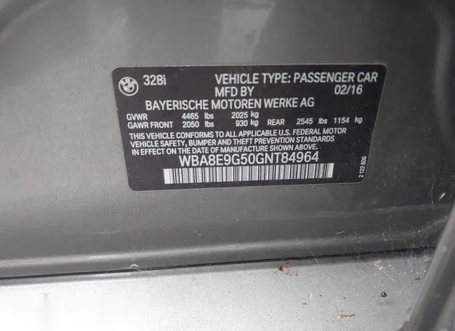 WBA8E9G50GNT84964 2016 2016 BMW 3 Series- 328I 9