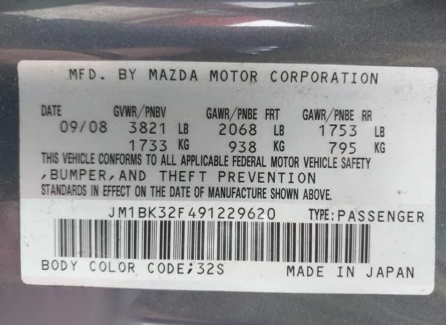 JM1BK32F491229620 2009 2009 Mazda 3- I 9