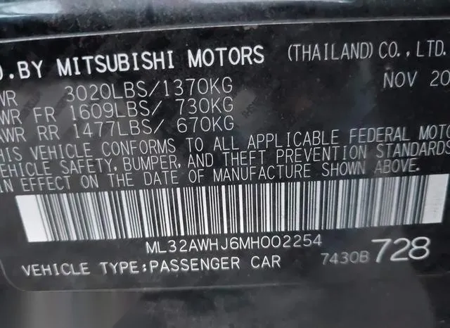 ML32AWHJ6MH002254 2021 2021 Mitsubishi Mirage- SE 9