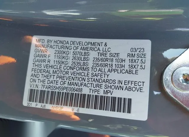 7FARS5H59PE006488 2023 2023 Honda CR-V- Hybrid Sport 9