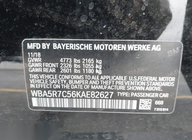 WBA5R7C56KAE82627 2019 2019 BMW 3 Series- 330I Xdrive 9