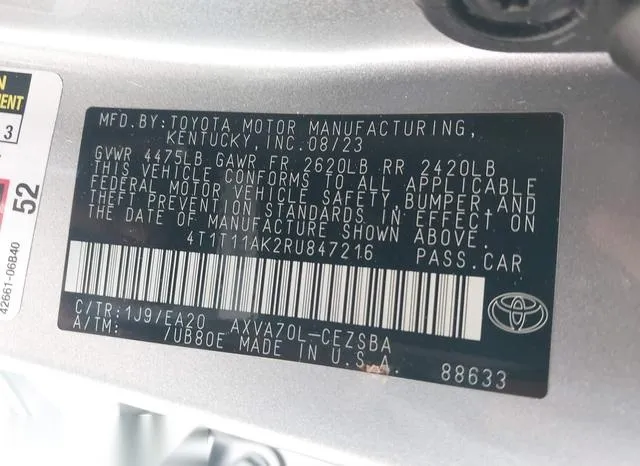 4T1T11AK2RU847216 2024 2024 Toyota Camry- SE 9