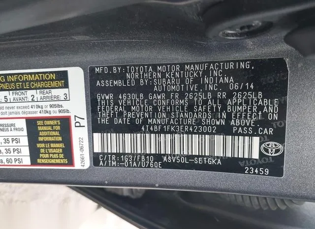 4T4BF1FK3ER423002 2014 2014 Toyota Camry- Xle 9