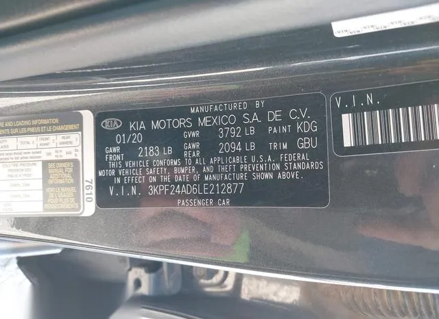 3KPF24AD6LE212877 2020 2020 KIA Forte- Lxs 9