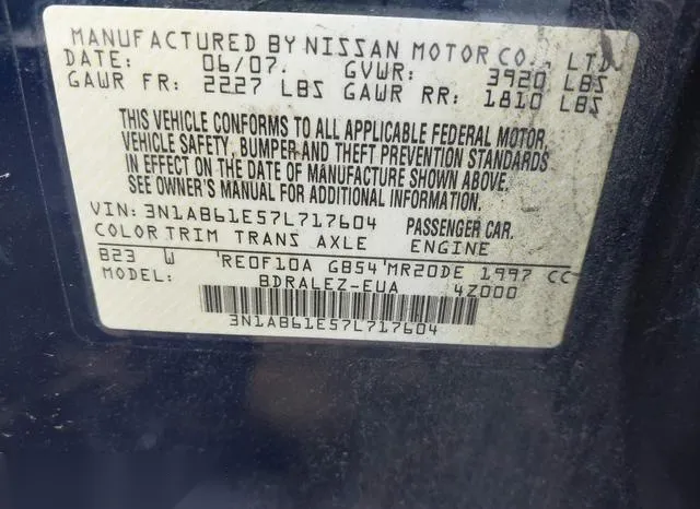 3N1AB61E57L717604 2007 2007 Nissan Sentra- 2-0S 9