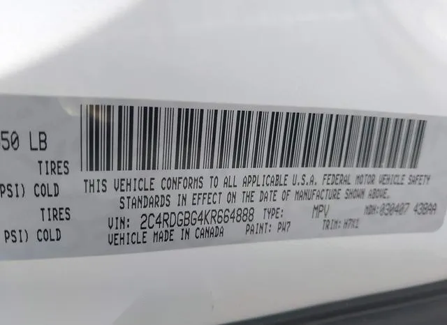 2C4RDGBG4KR664888 2019 2019 Dodge Grand Caravan- SE 9