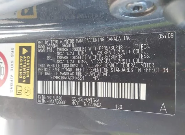 2T2BK1BA4AC014551 2010 2010 Lexus RX- 350 Base -a6- 9