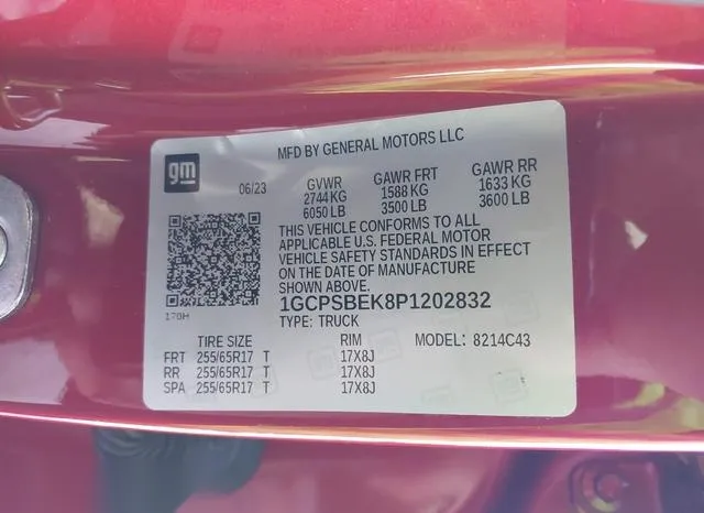 1GCPSBEK8P1202832 2023 2023 Chevrolet Colorado- 2Wd  Short 9