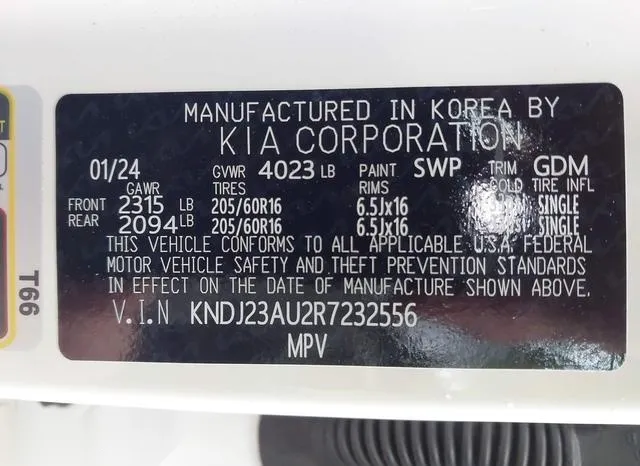 KNDJ23AU2R7232556 2024 2024 KIA Soul- LX 9