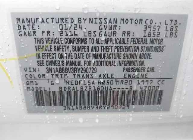 3N1AB8BV3RY290729 2024 2024 Nissan Sentra- S Xtronic Cvt 9