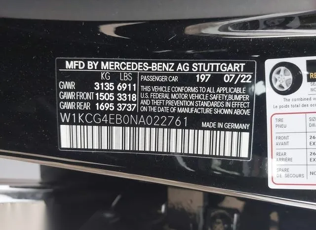 W1KCG4EB0NA022761 2022 2022 Mercedes-Benz EQS 580- 4Matic 9