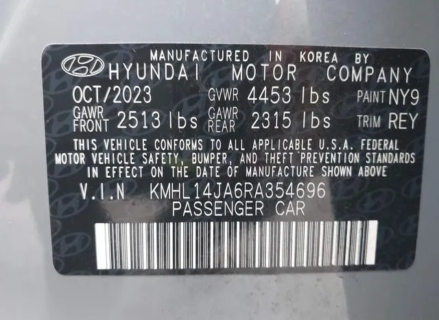 KMHL14JA6RA354696 2024 2024 Hyundai Sonata- Sel 9