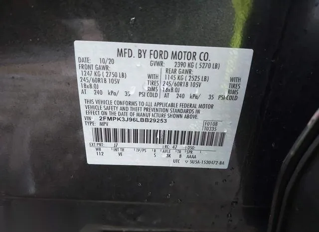 2FMPK3J96LBB29253 2020 2020 Ford Edge- Sel 9