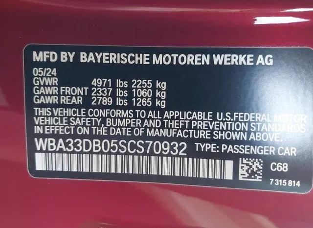 WBA33DB05SCS70932 2025 2025 BMW 4 Series- 430I 9