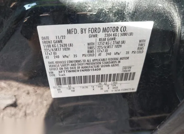 3FTTW8E91NRB15408 2022 2022 Ford Maverick- XL 9