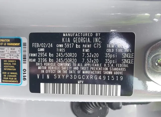 5XYP3DGCXRG491519 2024 2024 KIA Telluride- Ex X-Line 9