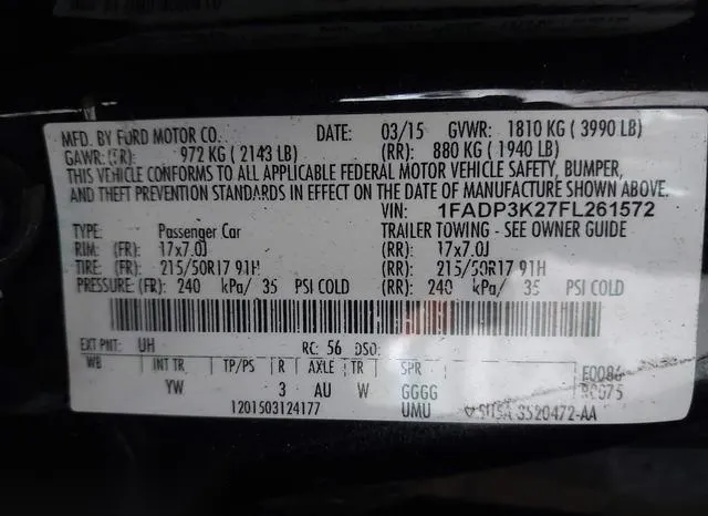 1FADP3K27FL261572 2015 2015 Ford Focus- SE 9