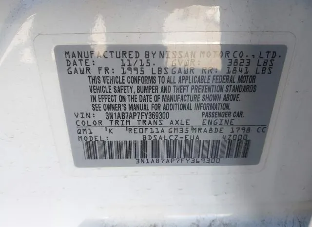 3N1AB7AP7FY369300 2015 2015 Nissan Sentra- S 9