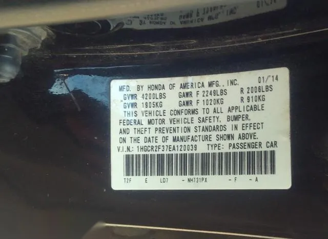 1HGCR2F37EA120039 2014 2014 Honda Accord- LX 9