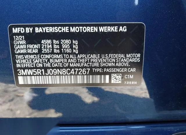 3MW5R1J09N8C47267 2022 2022 BMW 3 Series- 330I 9