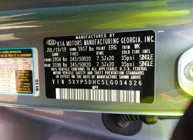 5XYP5DHC5LG034326 2020 2020 KIA Telluride- SX 9