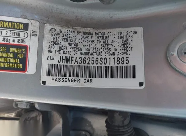 JHMFA36256S011895 2006 2006 Honda Civic- Hybrid 9