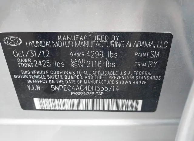 5NPEC4AC4DH635714 2013 2013 Hyundai Sonata- Limited 9