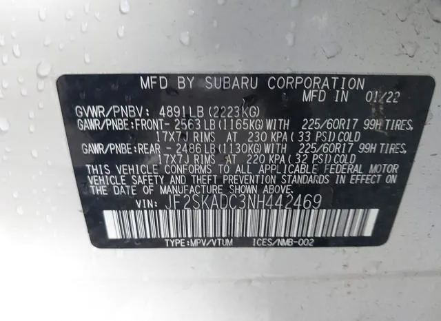 JF2SKADC3NH442469 2022 2022 Subaru Forester- Premium 9